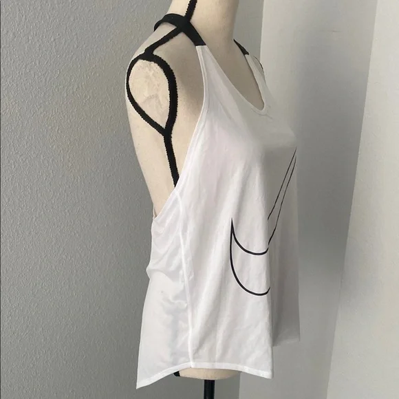 Nike Women's White and Black Elastika Tank Top - Picture 4 of 7